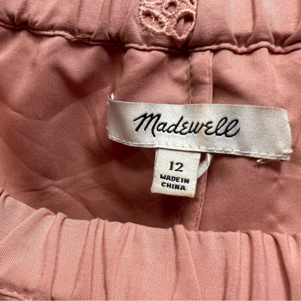 Madewell Off-Shoulder Eyelet Dress in Coral Pink Sz 12 - Picture 3 of 6